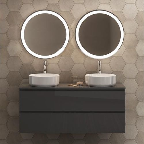 Meuble vasque double - SIGNATURE - karol - suspendu / en bois / contemporain
