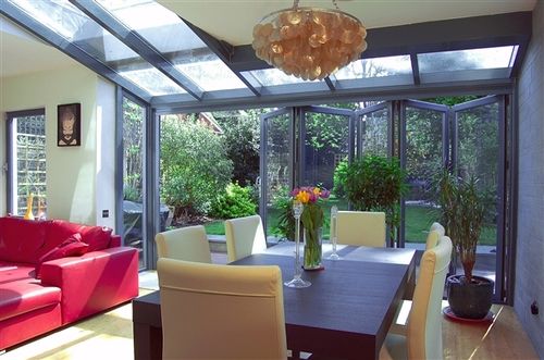 Baie vitrée coulissante-empilable - THERMO 60 - SunParadise - pliante / en aluminium / à double vitrage