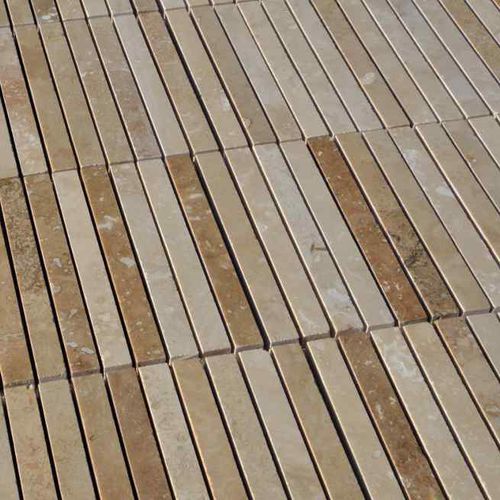 Mosaïque en travertin - MINI PLANKS HF - PIETRE DI RAPOLANO PDR SRL - lisse / d'extérieur / de salle de bain