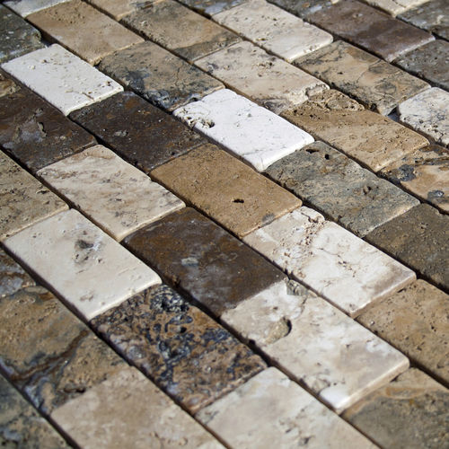 Mosaïque en pierre naturelle - TUSCANY MIX - PIETRE DI RAPOLANO PDR SRL - brossée / de salle de bain / murale