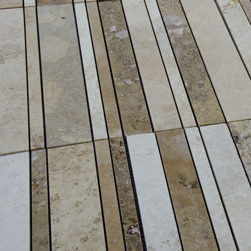 Mosaïque en travertin - BARS HF TUSCANY MIX - PIETRE DI RAPOLANO PDR SRL - polie / d'extérieur / de cuisine