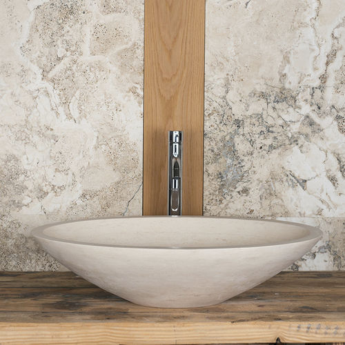 Vasque à poser - OVETTO CH - PIETRE DI RAPOLANO PDR SRL - en travertin / ovale / contemporaine