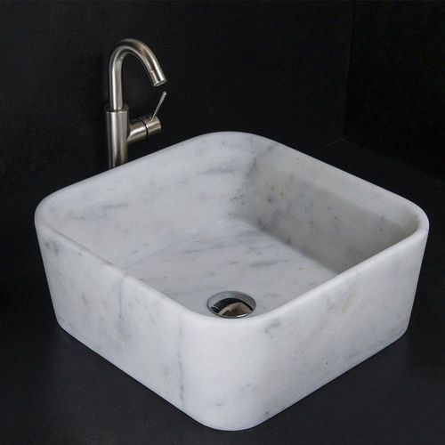 Vasque à poser - SQUARE CARRARA T - PIETRE DI RAPOLANO PDR SRL - en marbre / finition mat / brillante