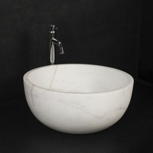 Vasque à poser - FIANO BIANCO ALBA  - PIETRE DI RAPOLANO PDR SRL - en marbre / finition mat / circulaire