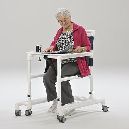 Fauteuil médical en tissu - GW 120 GSB - RCN Medizin- und Rehatechnik - en plastique / sur roulettes / à tablette