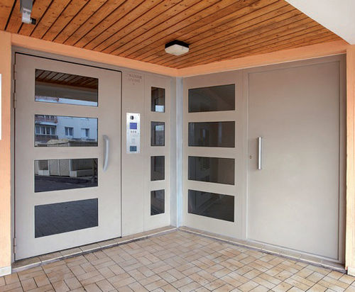 Porte d'entrée - VISION - decayeux - en tôle d'acier / battante / contemporaine