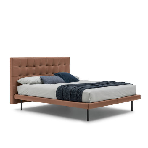 Lit double - Freedom - Bolzan Srl-Società Benefit - contemporain / tapissé / avec tête de lit capitonnée