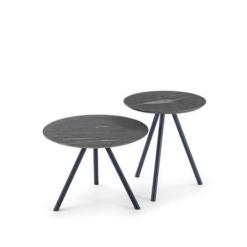 Table de chevet contemporaine - Jill - Bolzan Srl-Società Benefit - en marbre / ronde / Fabriquée en Italie