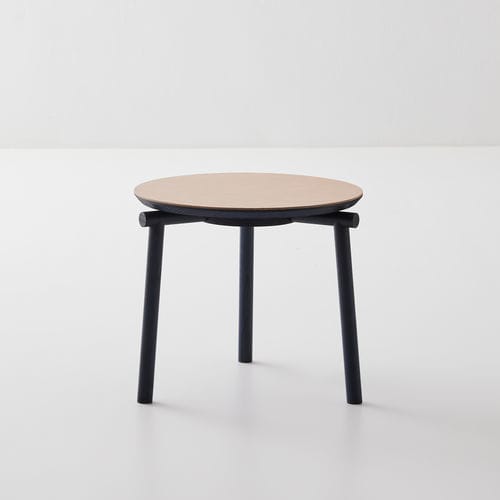 Table de chevet contemporaine - Jack-e - Bolzan Srl-Società Benefit - en marbre / avec piètement en bois / ronde