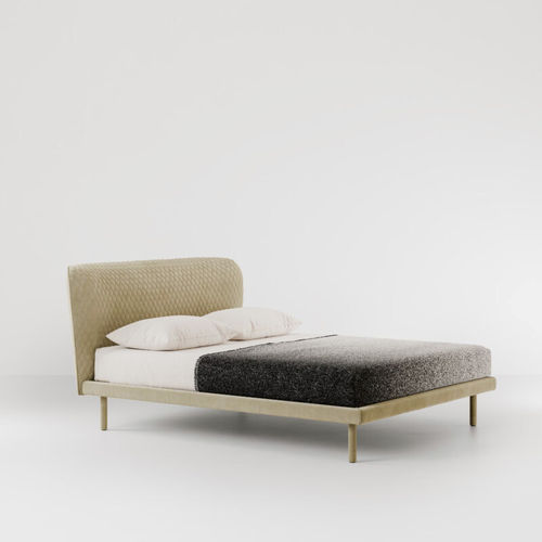 Lit double - COROLLE  - Bolzan Srl-Società Benefit - contemporain / avec tête de lit tapissée / tapissé
