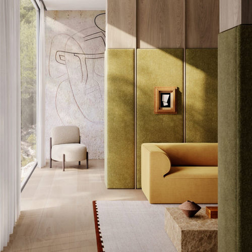 Panneau acoustique pour mur - WALL 1  - Bolzan Srl-Società Benefit - en bois / en tissu / rectangulaire
