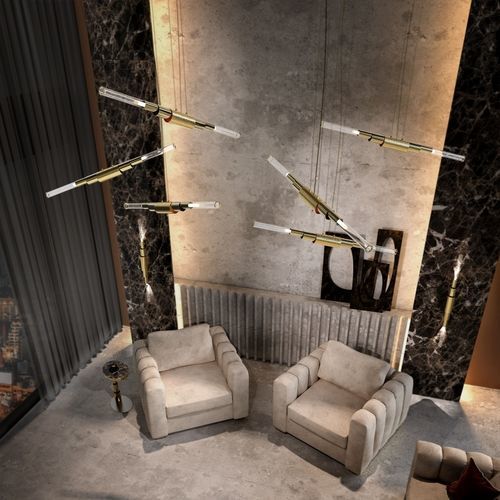 Suspension - METIER - Ccastro Lighting - en laiton / en verre / contemporaine