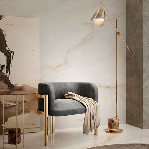 Lampe sur pied - SAVOYE - Ccastro Lighting - en laiton / contemporaine / d'intérieur