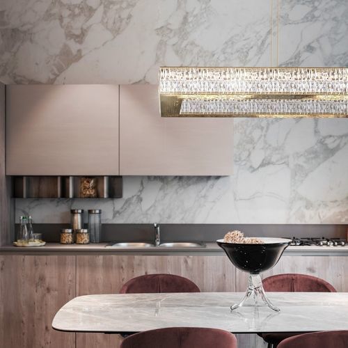 Lustre contemporain - SPACIUM - Ccastro Lighting - en laiton / professionnel / rectangulaire