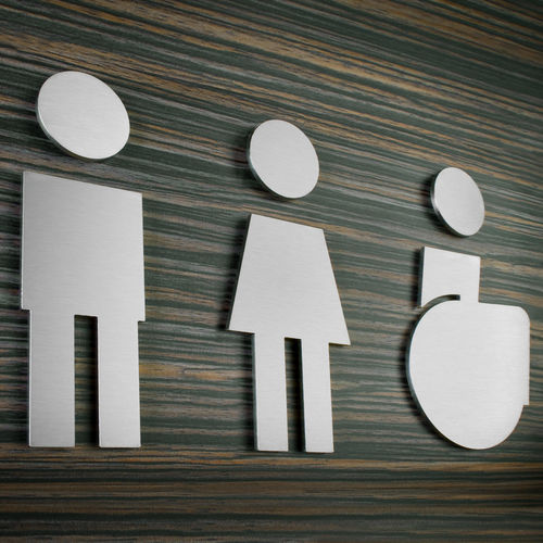 Pictogramme de porte en acier inoxydable - PICTO - keilbach design and products - pour sanitaire