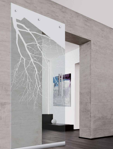 Système coulissant en acier inoxydable - GHOST PRO - GFS Design - pour porte en verre / coureurs cachés / résidentiel