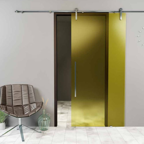 Système coulissant en acier inoxydable - ROUND 25  - GFS Design - pour porte en verre / mural / résidentiel