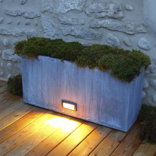 Jardinière en zinc - JARDINIERE ECLAIREE - Tonton Zingueur - rectangulaire / sur mesure / fait main