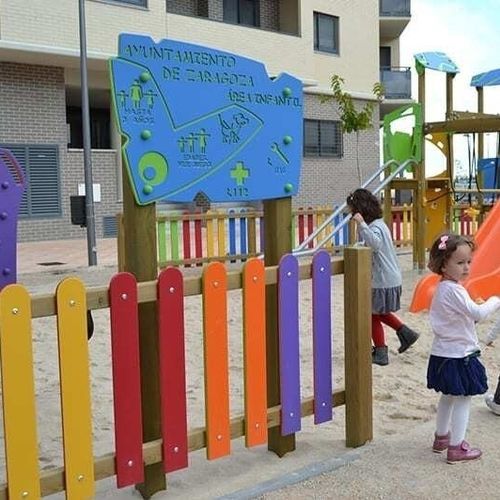 Panneau signalétique pour aire de jeux - VELETA  - Industrias Agapito - au sol / en pin / en acier galvanisé
