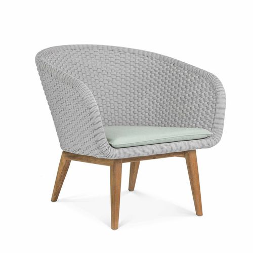 Fauteuil contemporain - SHELL   - FueraDentro - en Batyline® / en résine tressée / avec coussin amovible
