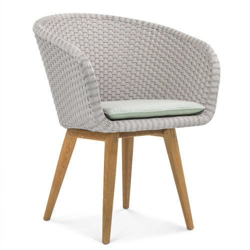 Fauteuil contemporain - SHELL CHAIR TEAK - FueraDentro - en Batyline® / en résine tressée / en résine tressée