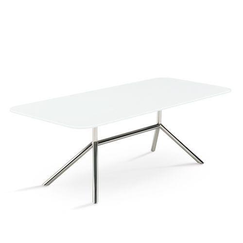 Table basse contemporaine - SHELL SALON - FueraDentro - en verre / avec piètement en acier inoxydable poli / rectangulaire