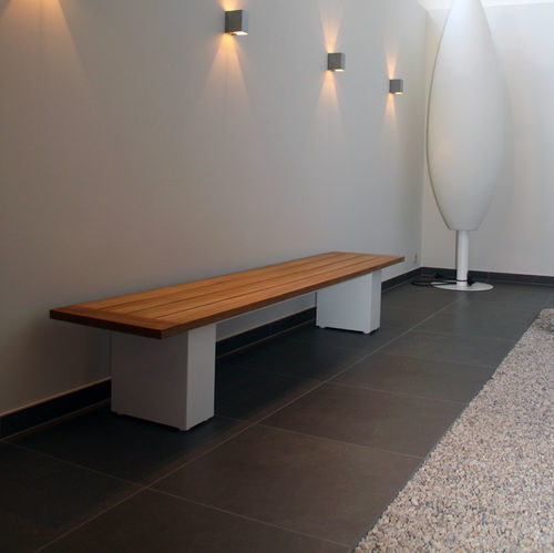 Banc de jardin contemporain - DOBLE BENCH 160 & 240 - FueraDentro - en teck / en inox / sans dossier
