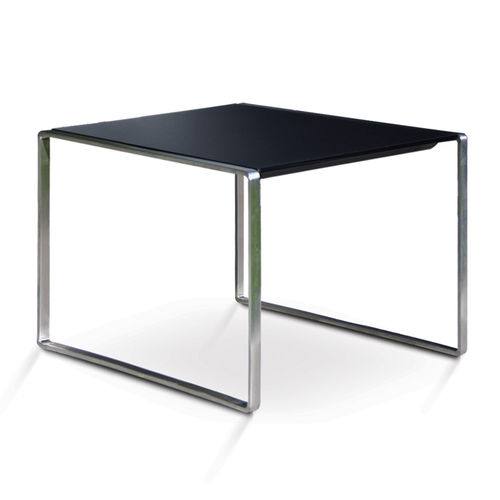 Table d'appoint contemporaine - MESONA 50 - FueraDentro - en teck / en verre / avec piètement en acier inoxydable