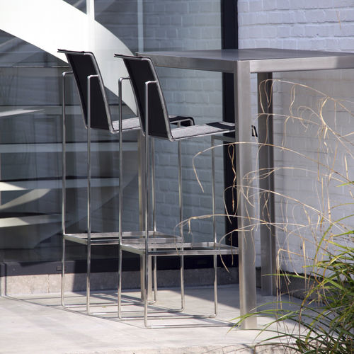 Chaise de bar contemporaine - TABURETE - FueraDentro - d'extérieur / en Batyline® / avec piètement en acier inoxydable