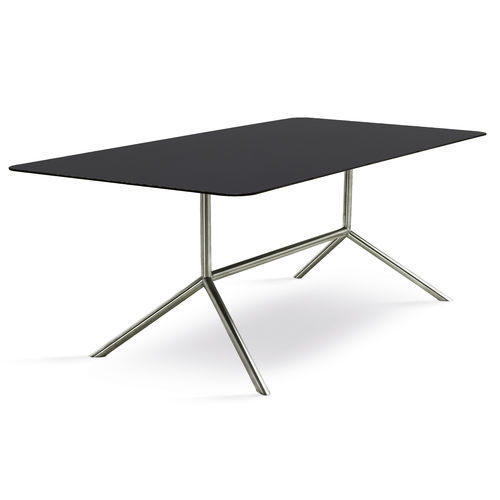Table à manger contemporaine - SHELL 200 - FueraDentro - en verre trempé / avec piètement en acier inoxydable / rectangulaire