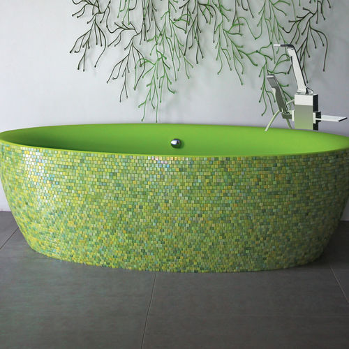 Baignoire ovale - DIP MOSAIC - AQUAdesign - à poser / en composite / en acrylique