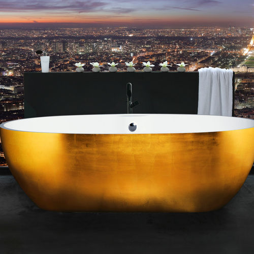 Baignoire ovale - STONE ONE GOLDLINE  - AQUAdesign - à poser / en composite / blanche