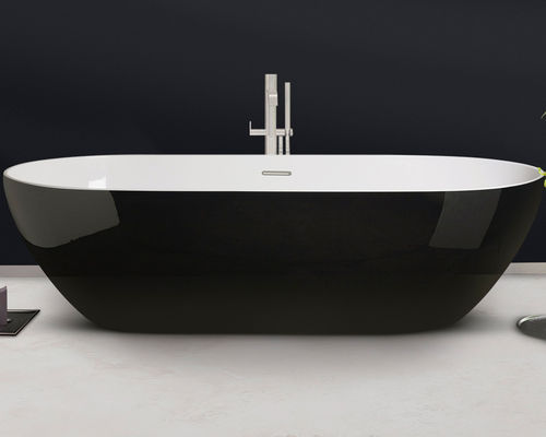 Baignoire ovale - ACCESS 33 BLACK & WHITE - AQUAdesign - à poser / en composite / en acrylique