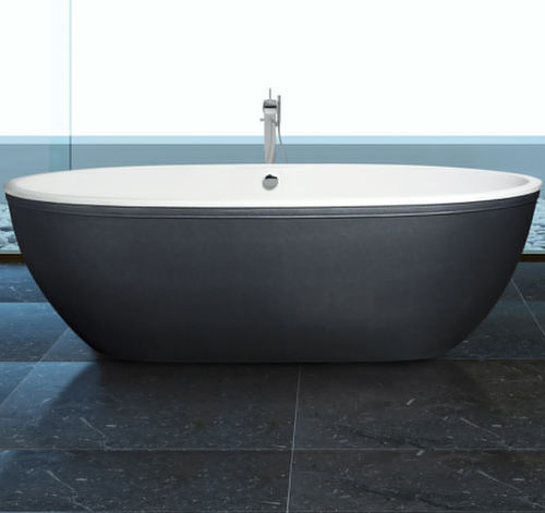 Baignoire ovale - STONE ONE GRAINE DE CUIR - AQUAdesign - à poser / en composite / blanche