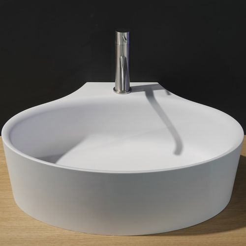 Vasque à poser - DIP TOO - AQUAdesign - en CristalPlant® / avec mitigeur / ronde
