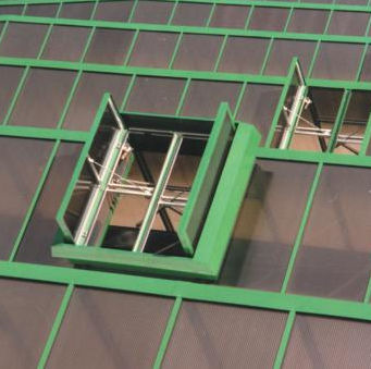 Trappe de désenfumage en aluminium - MEGA PHOENIX - AIRSUN - en polycarbonate / pour toiture / pour façade