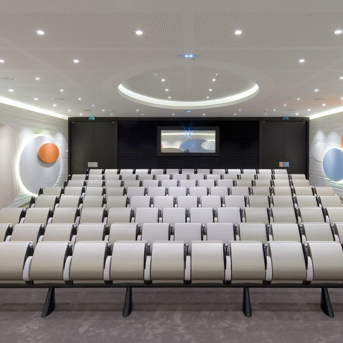 Fauteuil d'auditorium contemporain - TULIP - Lamm srl - en cuir / en polyuréthane / à tablette