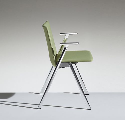 Chaise de conférence en polyuréthane - HL3 - Lamm srl - avec piètement en aluminium / pliante / à tablette