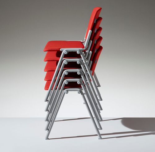 Chaise de conférence en contreplaqué moulé - NEW MODULAMM - Lamm srl - avec piètement en métal / empilable