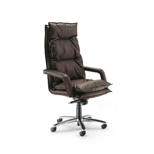 Fauteuil de direction contemporain - URANIA - OLIVO & GROPPO - en cuir / en métal chromé / inclinable