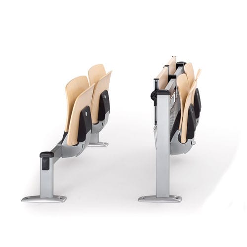 Chaise d'auditorium en bois - COIMBRA - OLIVO & GROPPO - en plastique / avec piètement en acier / pliante