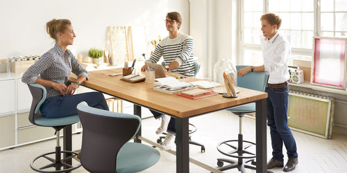 Table de travail contemporaine - TEMPTATION HIGH DESK - Sedus - en bois / avec piètement en métal / rectangulaire