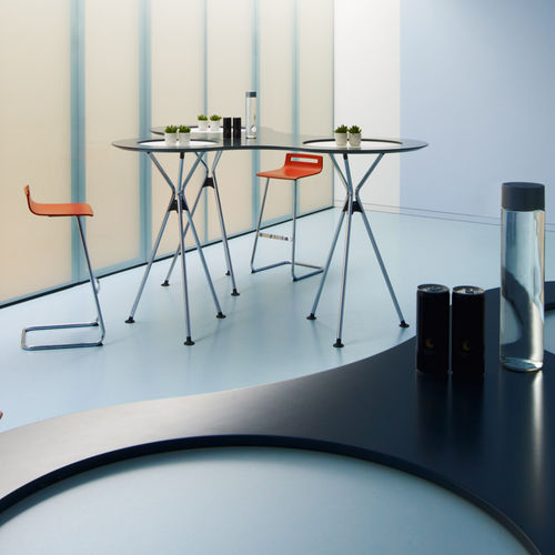 Table mange-debout contemporaine - MEET - Sedus - en placage de bois / en mélaminé / en feutre