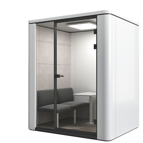 Bureau POD ergonomique - SE:CUBE - Sedus - avec éclairage LED intégré / avec prise de courant intégrée / en verre
