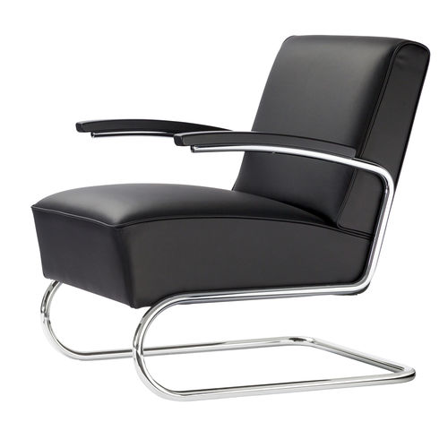 Fauteuil contemporain - S 411 - THONET - en tissu / en cuir / en peau de vache