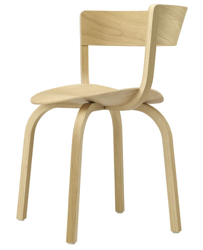 Chaise de restaurant contemporaine - 404 - THONET - d'intérieur / en contreplaqué moulé / avec piètement en chêne