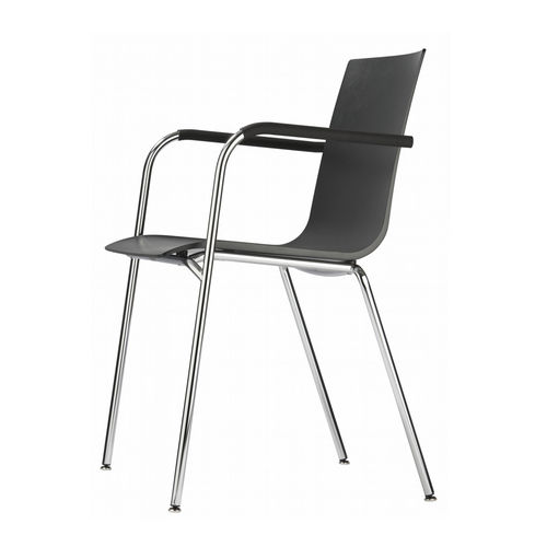 Chaise contemporaine - S 160 - THONET - d'intérieur / en polypropylène / avec piètement en métal chromé