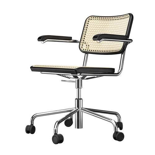 Chaise de bureau contemporaine - S 64 VDR - THONET - d'intérieur / en résille / en cuir