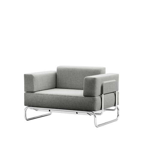 Fauteuil contemporain - S 5001/C001 - THONET - en tissu / en cuir / en acier chromé
