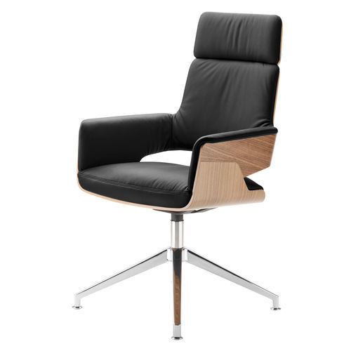 Chaise visiteur contemporaine - S 840 - THONET - d'intérieur / en tissu / en cuir
